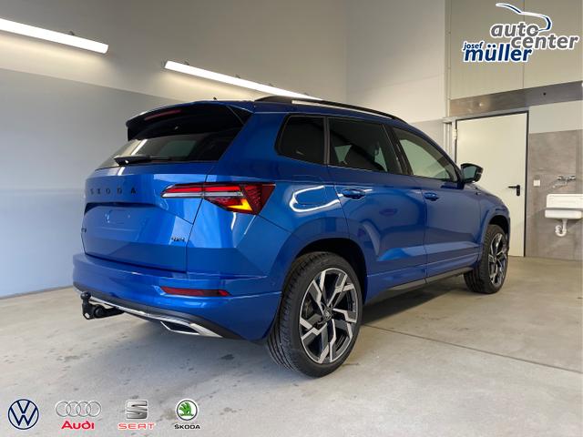 Skoda / Karoq / Blau / / / TDI 4x4 AHK+360&deg;+Alu19+Navi+Matrix+Winter-Paket