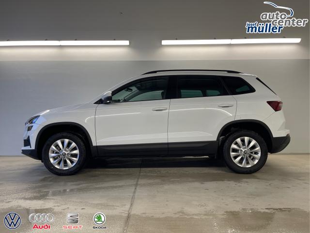 Skoda / Karoq / Wei&szlig; / / / 150PS DSG AHK+Kamera+ACC+Kessy+Kamera+ParkPilot vo+hi+App