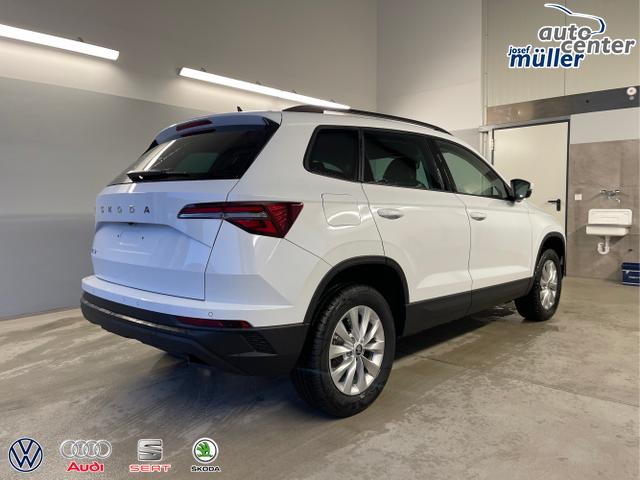 Skoda / Karoq / Wei&szlig; / / / 150PS DSG AHK+Kamera+ACC+Kessy+Kamera+ParkPilot vo+hi+App