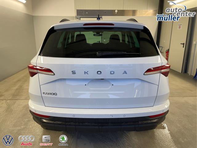 Skoda / Karoq / Wei&szlig; / / / 150PS DSG AHK+Kamera+ACC+Kessy+Kamera+ParkPilot vo+hi+App