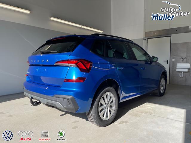 Skoda / KAMIQ / Blau / / / 115PS DSG Matrix+AHK+Kamera+PDC vor+hi+Kessy+Sitzheizung+GVL