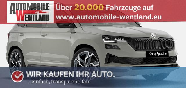 Skoda Karoq - Sportline 1.5 TSI 150PS DSG, STAHL-GRAU, 5JGARANTIE, AHK SCHWENKBAR, 19" ALU SAGITARIUS, BEHEIZTE FRONTSCHEIBE, SITZHEIZUNG, MATRIX-LED, Elektr. Heckklappe, Virtual Cockpit 10", Climatronic, NAVI, ACC, Parksensoren v/h, R&uuml;ckfahrkamera, Dachreling, PRIVACY-GLAS