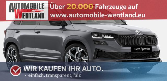 Skoda Karoq - Sportline 1.5 TSI 150PS DSG, GRAPHIT-MET, 5JGARANTIE, AHK SCHWENKBAR, 19" ALU SAGITARIUS, BEHEIZTE FRONTSCHEIBE, SITZHEIZUNG, MATRIX-LED, Elektr. Heckklappe, Virtual Cockpit 10", Climatronic, NAVI, ACC, Parksensoren v/h, R&uuml;ckfahrkamera, Dachreling, PRIVACY-GLAS