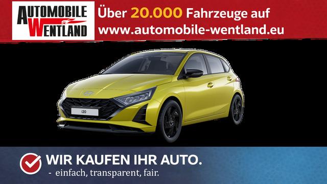 Hyundai i20 - Blackline 1.0 T-GDI 90PS, 16" ALU SCHWARZ, SPIEGEL FULL-LED-SCHEINWERFER, NAVI 10,25", Winter-Pack: Sitzheizung + Lenkradheizung, Klimaautomatik, Privacy-Glas, Parksensoren hinten, R&uuml;ckfahrkamera, Tempomat, Lederlenkrad, Reserverad, Alarm, Armlehne