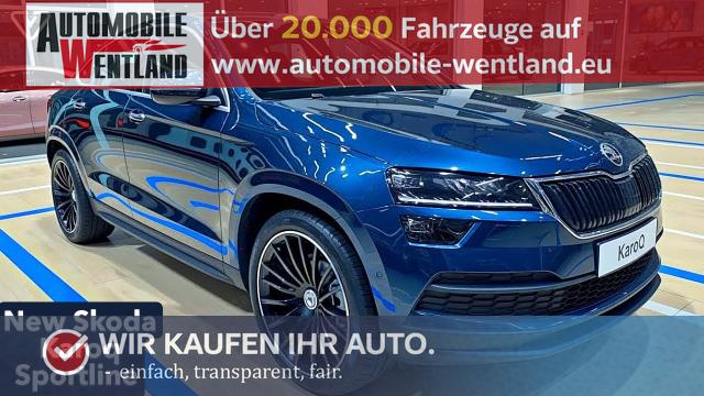 Skoda Karoq - Sportline 1,5 TSI ACT 110 kW 6 Gang; Alur&auml;der 18 Zoll schwarz, Sonderfarbe Stahlgrau,Phone Box, Klimaauromatik,LED MATRIX, dynamische Blinkleuchten,Drive Mode Seledct, Kessy Full, Navigation, Sun Set,R&uuml;ckkamera, PDC,LED , 4J. Grantie, Virt. Cockpit