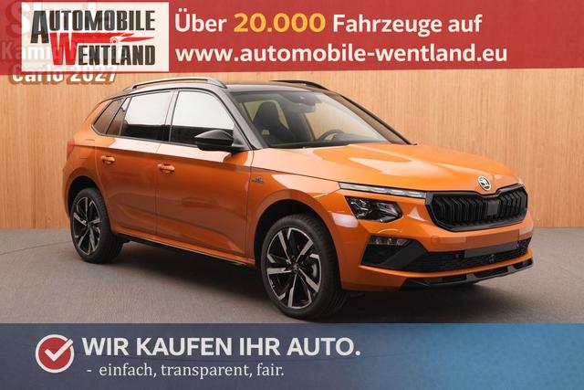 Skoda Kamiq - Monte Carlo 1.0 TSI 85 kW 6-gang, 4J Garantie,LED Matrix + dyn, Blinker,Sun Set, Virtual Cockpoit 10,25, Drive Seelect, Klimaautomatik, 17 Zoll Alur&auml;der, Nebelscheinw. m. Kurvenlicht,Rain & Light,Smart Link,Zweifarbenlackierung, Panoramadach