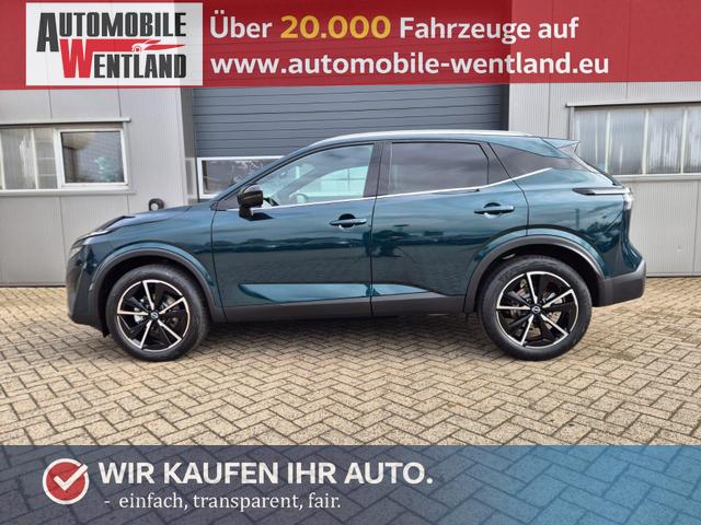 Nissan Qashqai - 1.3 DIG-T MHEV 158 PS X-Tronic Tekna Voll-Leder Klimaautomatik PanoGlasdach Sitzheizung Lenkradheizung Navi Head-Up Display elektr. Heckklappe ACC PDC v+h 360&deg;Kamera DAB Bluetooth Touchscreen Apple CarPlay Android Auto 19"LM