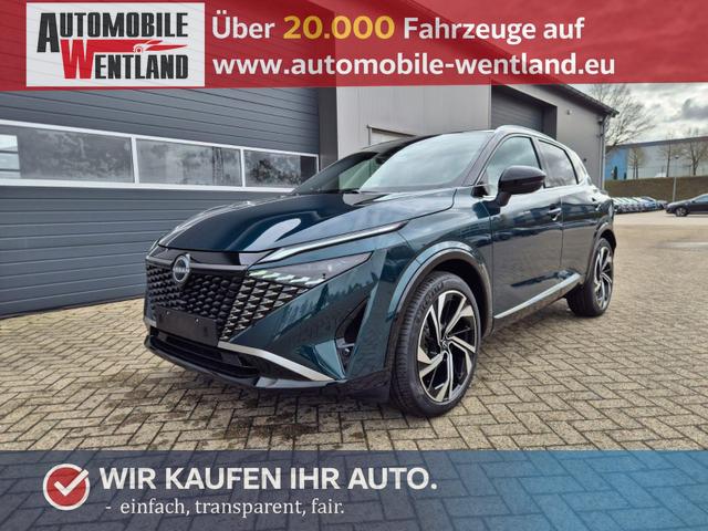 Nissan Qashqai 1.3 DIG-T MHEV 158 PS X-Tronic Tekna Premium Paket 20"LM Teil-Leder PanoGlasdach Klimaautomatik Sitzheizung Lenkradheizung Navi Head-Up Display elektr. Heckklappe ACC PDC v+h 360&deg;Kamera DAB Bluetooth Touchscreen Apple CarPlay Android Auto 