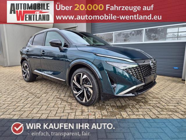 Nissan Qashqai - 1.3 DIG-T MHEV 158 PS X-Tronic Tekna Premium Paket 20"LM Teil-Leder PanoGlasdach Klimaautomatik Sitzheizung Lenkradheizung Navi Head-Up Display elektr. Heckklappe ACC PDC v+h 360&deg;Kamera DAB Bluetooth Touchscreen Apple CarPlay Android Auto