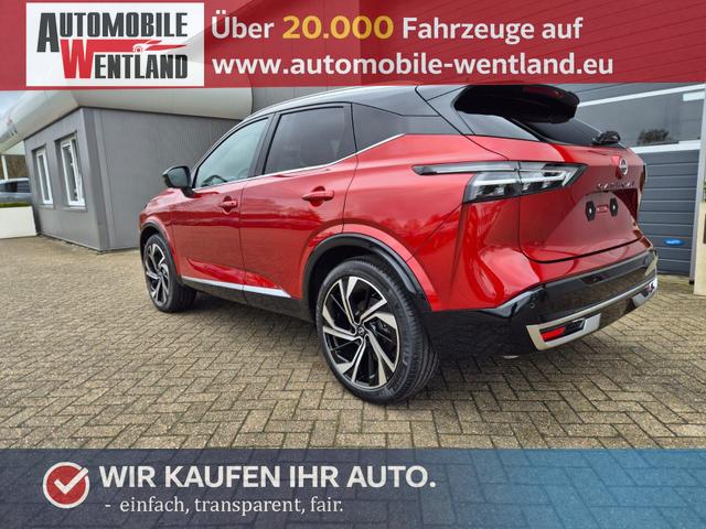 Nissan Qashqai 1.3 DIG-T MHEV 158 PS X-Tronic Tekna Premium Paket 20"LM Teil-Leder PanoGlasdach Klimaautomatik Sitzheizung Lenkradheizung Navi Head-Up Display elektr. Heckklappe ACC PDC v+h 360&deg;Kamera DAB Bluetooth Touchscreen Apple CarPlay Android Auto 