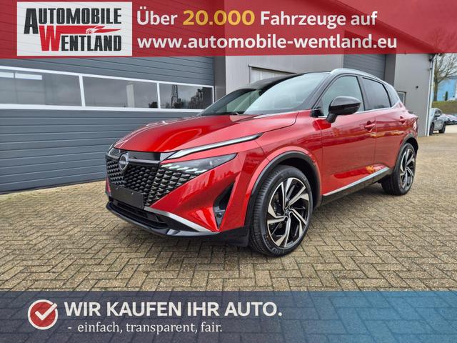 Nissan Qashqai 1.3 DIG-T MHEV 158 PS X-Tronic Tekna Premium Paket 20"LM Teil-Leder PanoGlasdach Klimaautomatik Sitzheizung Lenkradheizung Navi Head-Up Display elektr. Heckklappe ACC PDC v+h 360&deg;Kamera DAB Bluetooth Touchscreen Apple CarPlay Android Auto 