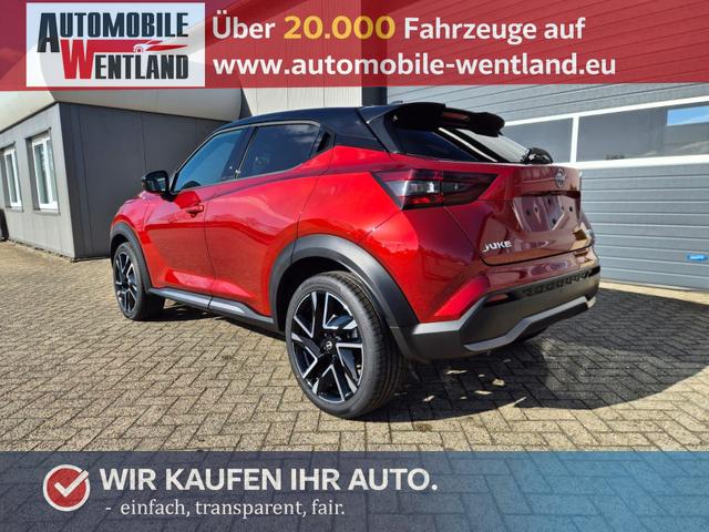 Nissan Juke - 1.0 DIG-T 114PS N-Design Automatik Teil-Leder Klimaautomatik Sitzheizung Lenkradheizung PDC v+h R&uuml;ckf.Kamera Navi 19"LM Bluetooth Touchscreen Apple CarPlay Android Auto