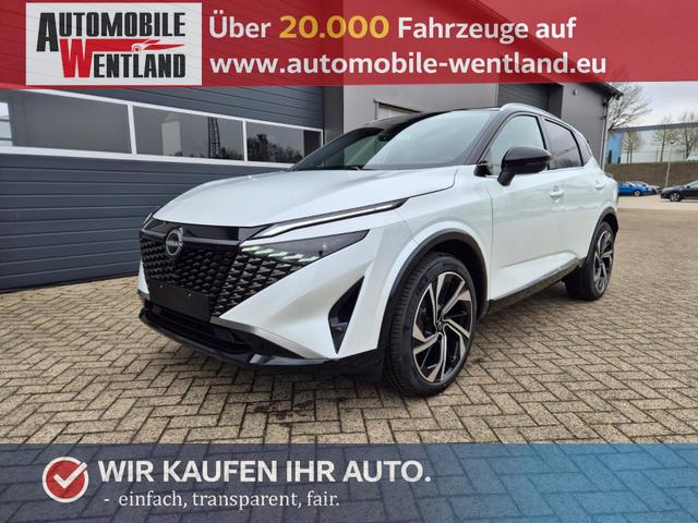 Nissan Qashqai - 1.3 DIG-T MHEV 158 PS X-Tronic Tekna Premium Paket 20"LM Teil-Leder PanoGlasdach Klimaautomatik Sitzheizung Lenkradheizung Navi Head-Up Display elektr. Heckklappe ACC PDC v+h 360&deg;Kamera DAB Bluetooth Touchscreen Apple CarPlay Android Auto