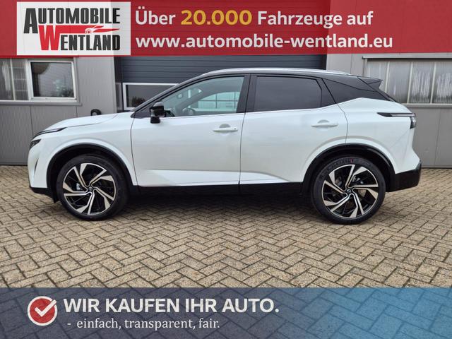 Nissan Qashqai - 1.3 DIG-T MHEV 158 PS X-Tronic Tekna Premium Paket 20"LM Teil-Leder PanoGlasdach Klimaautomatik Sitzheizung Lenkradheizung Navi Head-Up Display elektr. Heckklappe ACC PDC v+h 360&deg;Kamera DAB Bluetooth Touchscreen Apple CarPlay Android Auto