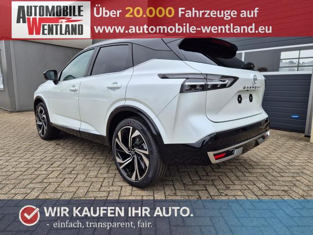 Nissan Qashqai - 1.3 DIG-T MHEV 158 PS X-Tronic Tekna Premium Paket 20"LM Teil-Leder PanoGlasdach Klimaautomatik Sitzheizung Lenkradheizung Navi Head-Up Display elektr. Heckklappe ACC PDC v+h 360&deg;Kamera DAB Bluetooth Touchscreen Apple CarPlay Android Auto