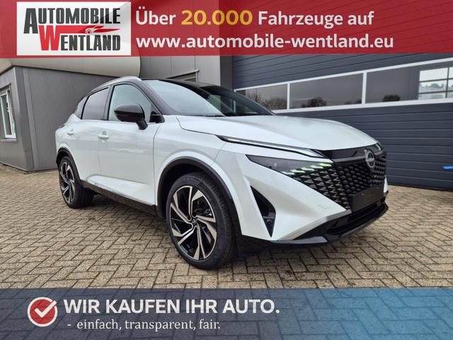 Nissan Qashqai - 1.3 DIG-T MHEV 158 PS X-Tronic Tekna Premium Paket 20"LM Teil-Leder PanoGlasdach Klimaautomatik Sitzheizung Lenkradheizung Navi Head-Up Display elektr. Heckklappe ACC PDC v+h 360&deg;Kamera DAB Bluetooth Touchscreen Apple CarPlay Android Auto