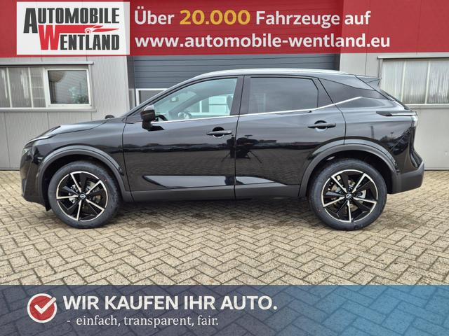 Nissan Qashqai - 1.3 DIG-T MHEV 158 PS X-Tronic Tekna Voll-Leder Klimaautomatik PanoGlasdach Sitzheizung Lenkradheizung Navi Head-Up Display elektr. Heckklappe ACC PDC v+h 360&deg;Kamera DAB Bluetooth Touchscreen Apple CarPlay Android Auto 19"LM
