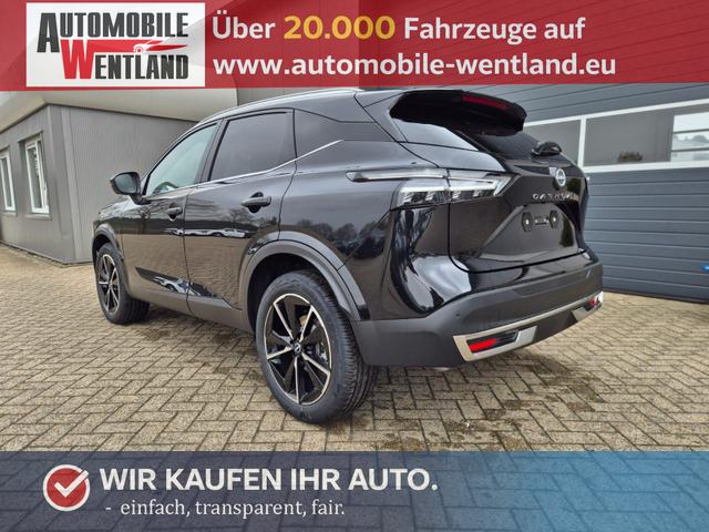 Nissan Qashqai - 1.3 DIG-T MHEV 158 PS X-Tronic Tekna Voll-Leder Klimaautomatik PanoGlasdach Sitzheizung Lenkradheizung Navi Head-Up Display elektr. Heckklappe ACC PDC v+h 360&deg;Kamera DAB Bluetooth Touchscreen Apple CarPlay Android Auto 19"LM