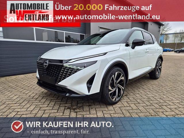 Nissan Qashqai - 1.3 DIG-T MHEV 158 PS X-Tronic Tekna Premium Paket 20"LM Teil-Leder PanoGlasdach Klimaautomatik Sitzheizung Lenkradheizung Navi Head-Up Display elektr. Heckklappe ACC PDC v+h 360&deg;Kamera DAB Bluetooth Touchscreen Apple CarPlay Android Auto