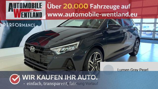 Hyundai i20 - N Line 1.0 T-GDI DCT 73 kW (100 PS) Lenkradheizung, Sitzheizung, Klimaautomatik, DAB, Android Auto, Apple CarPlay, Navigationssystem, Virtual Cockpit, Einparkhilfe vorne und hinten, R&uuml;ckfahrkamera, 17 Zoll Leichtmetallfelgen, uvm.