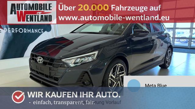 Hyundai i20 - N Line 1.0 T-GDI DCT 73 kW (100 PS) Induktionsladestation, Toter-Winkel-Assis. Lenkradheizung, Sitzheizung, Klimaautomatik, Android Auto, Apple CarPlay, Navigationssystem, Virtual Cockpit, Einparkhilfe v + h, R&uuml;ckfahrkamera, 17 Zoll Leichtmetallfelgen, uvm.