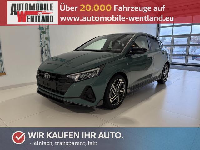 Hyundai i20 - N Line 1.0 T-GDI DCT 73 kW (100 PS) Induktionsladestation, Toter-Winkel-Assis. Lenkradheizung, Sitzheizung, Klimaautomatik, Android Auto, Apple CarPlay, Navigationssystem, Virtual Cockpit, Einparkhilfe v + h, R&uuml;ckfahrkamera, 17 Zoll Leichtmetallfelgen, uvm.