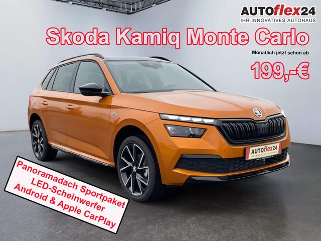 Lagerfahrzeug Skoda Kamiq - Monte Carlo 1,5 TSI Klimaa/Spur/LED/Pano/Kam/18 Zoll/AHK