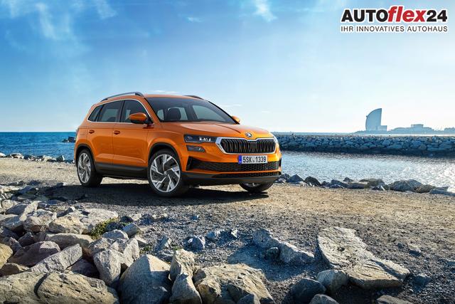 Lagerfahrzeug Skoda Karoq - 1.5 TSI DSG Selec 2Zoklim SHZ LED 2xPDC Kam ACC AHK Sunset 5JG