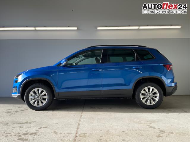 Skoda / Karoq / Blau / / / 150PS DSG AHK+Kamera+ACC+Kessy+Kamera+ParkPilot vo+hi+App