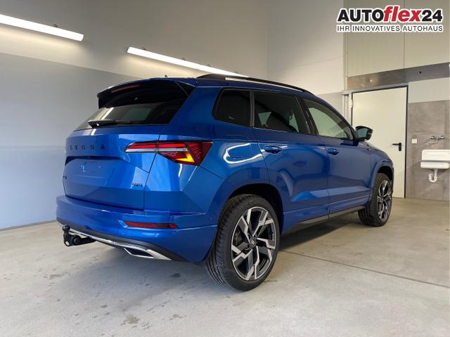 Skoda / Karoq / Blau / / / TDI 4x4 AHK+360&deg;+Alu19+Navi+Matrix+Winter-Paket