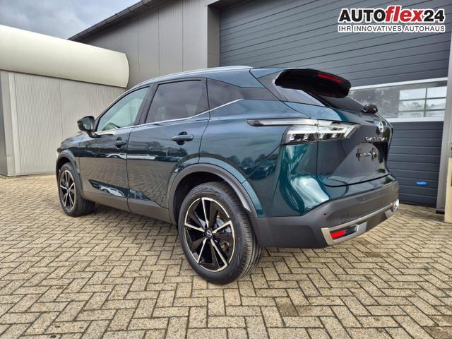 Nissan Qashqai 1.3 DIG-T MHEV 158 PS X-Tronic Tekna Voll-Leder Klimaautomatik PanoGlasdach Sitzheizung Lenkradheizung Navi Head-Up Display elektr. Heckklappe ACC PDC v+h 360&deg;Kamera DAB Bluetooth Touchscreen Apple CarPlay Android Auto 19"LM 