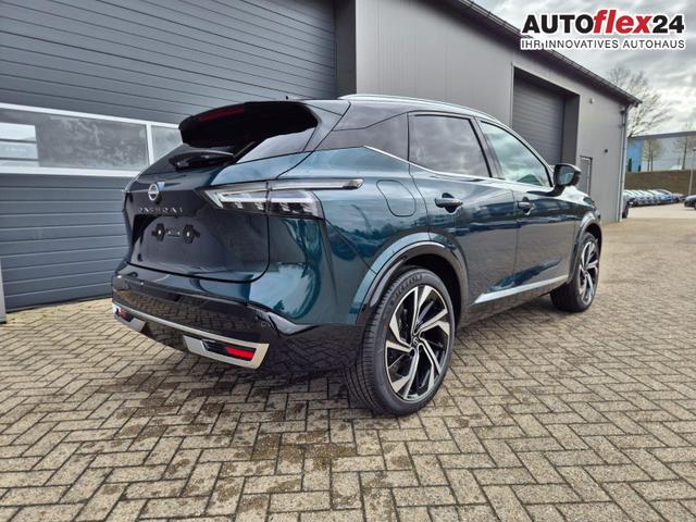 Nissan Qashqai 1.3 DIG-T MHEV 158 PS X-Tronic Tekna Premium Paket 20"LM Teil-Leder PanoGlasdach Klimaautomatik Sitzheizung Lenkradheizung Navi Head-Up Display elektr. Heckklappe ACC PDC v+h 360&deg;Kamera DAB Bluetooth Touchscreen Apple CarPlay Android Auto 