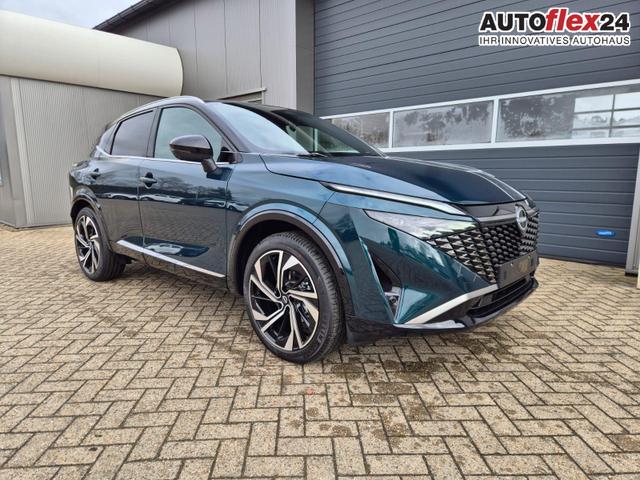 Nissan Qashqai 1.3 DIG-T MHEV 158 PS X-Tronic Tekna Premium Paket 20"LM Teil-Leder PanoGlasdach Klimaautomatik Sitzheizung Lenkradheizung Navi Head-Up Display elektr. Heckklappe ACC PDC v+h 360&deg;Kamera DAB Bluetooth Touchscreen Apple CarPlay Android Auto 