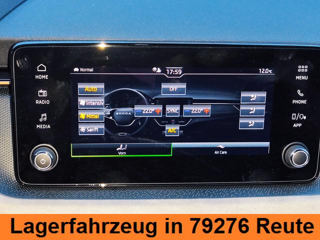 Skoda Kamiq Sondermodell 130 Jahre PREMIUM" 1.5 TSI 150PS DSG/AUTOMATIK, AHK schwenkbar 17" Alu, Elektr. Heckklappe, Kessy, Alarm, SunSet, Toter-Winkel, Virtual Cockpit 10", Parksensoren vorn/hinten, Rückfahrkamera, Sitzheizung, Tempomat, Climatronic, Radio 8" + Wir 