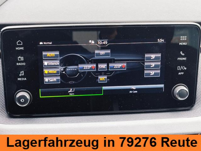 Skoda Kamiq Sondermodell 130 Jahre PREMIUM" 1.5 TSI 150PS DSG/AUTOMATIK, AHK schwenkbar 17" Alu, Elektr. Heckklappe, Kessy, Alarm, SunSet, Toter-Winkel, Virtual Cockpit 10", Parksensoren vorn/hinten, R&uuml;ckfahrkamera, Sitzheizung, Tempomat, Climatronic, Radio 8" + Wir 