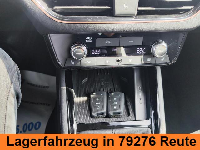 Skoda Kamiq Top Selection L 115PS DSG Automatik mit elektrischer Heckklappe Tempomat LED Scheinwerfer Sitzheizung Lenkradheizung Einparkhilfe vorne+hinten R&uuml;ckfahrkamera DAB Radio Kessy Licht und Regensensor 
