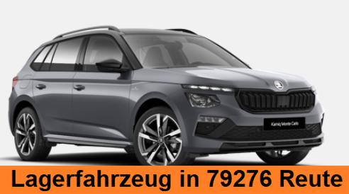 Lagerfahrzeug Skoda Kamiq - Monte Carlo 1.0 TSI 115PS DSG, GRAU-MET/Dach schwarz, 18" ALU URSA, AHK-VORBEREITUNG, Panoramadach, Matrix-LED, Parksensoren v/h, Kamera, Tempomat, Virtual Cockpit, Kessy, Winter-Paket, Climatronic, Radio 8", SmartLink, NSW, Dachreling, Sport-M-Lederlenkrad beheizt