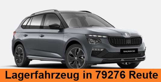 Lagerfahrzeug Skoda Kamiq - Monte Carlo 1.5 TSI 150PS DSG/AUTOMATIK, GRAU-METALLIC, Panoramadach, 17"Alu, Matrix-LED, Parksensoren v/h, Kamera, Tempomat, Kessy, Winter-Paket, Climatronic, Radio 8", SmartLink, Color Concept, NSW, Dachreling, Sport-M-Lederlenkrad beheizt