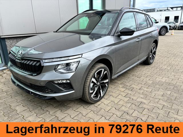 Skoda Kamiq Monte Carlo 1.0 TSI 115PS DSG, GRAU-MET/Dach schwarz, 18" ALU, AHK-VORBEREITUNG, Panoramadach, Matrix-LED, Parksensoren v/h, Kamera, Tempomat, Virtual Cockpit (8"!!), Kessy, Winter-Paket, Climatronic, Radio 8", SmartLink, NSW, Sport-M-Lederlenkrad beheizt, Dachreling 