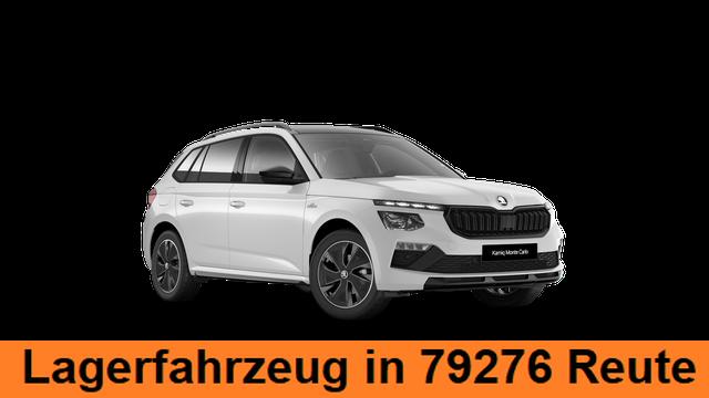 Lagerfahrzeug Skoda Kamiq - Monte Carlo 1.5 TSI 150PS DSG (AUTOMATIK), MOON-WHITE PERLEFFEKT, PANORAMDACH, MATRIX-LED, SITZHEIZUNG, Sport-M-Lederlenkrad beheizt, SunSet, 2Z-Climatronic, Parksensoren vorn/hinten, R&uuml;ckfahrkamera, Kessy, Radio 8,25" SmartLink, Virtual Cockpit, 17" Alu, Tempomat