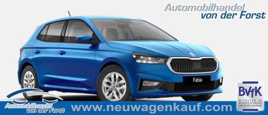 Skoda Fabia - "Sondermodell 130 Jahre" (1) LIEFERUNG KOSTENLOS! 1.0 MPI 80PS, BLAU-METALLIC, 15" ALU, LED-Scheinwerfer, M-Lederlenkrad, Nebelscheinwerfer, Parksensoren hinten, Rückfahrkamera, Sitzheizung, Tempomat, Klimaanlage, Infotainment 8"+Wireless SmartLink, Fußmatten, Mittelarmlehne vorne