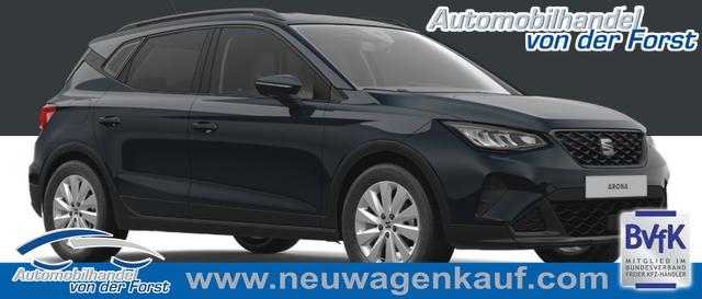 Seat Arona - "Basis PLUS +" LIEFERUNG KOSTENLOS 1.0 TSI 95PS, 5J. Garantie, 16" Leichtmetallräder, Klimaanlage, Tempomat, Multifunktions-Lederlenkrad, Parksensoren hinten, Radio 8,25"/Bluetooth/DAB+, LED-Scheinwerfer, Dachreling, Zentralverriegelung mit Fernbedienung, Reserverad, 4x elektr. FH