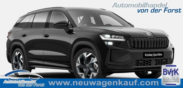 Skoda Kodiaq - "Sportline" (1) LIEFERUNG KOSTENLOS 2.0 TDI 150PS DSG, 5J. GARANTIE, Schwarz-Metallic, 7-SITZER, Family-Paket, 19" Alu, NAVI 13", MATRIX-LED-Scheinwerfer, KESSY, Alarm, Parksensoren vorn/hinten, Rückfahrkamera, Tempomat, Elektr. Heckklappe + Fahrersitz, Sitzheizung, 3-Zonen-Climatr