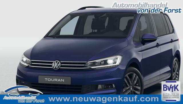Volkswagen Touran - "Sondermodell LIMITED - 7-SITZER" LIEFERUNG KOSTENLOS & PREISGAR 1.5 TSI 150 PS, 17" Alu, BLAU-Metallic, Winter-Paket, Elektr. Heckklappe, Keyless, Alarm, LED-Scheinwerfer IQ-Light, Travel Assist, Parksensoren vo/hi, Rückfahrkamera, ACC, M-Lederlenkrad, Digital Cockpit, 3-Zonen-Climatronic, Radio Ready2Discover 8"