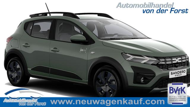 Dacia Sandero Stepway - "Expression" 1.0 ECO-G100 LPG-GASANLAGE/BENZIN, Safari-Grün Metallic, MEDIA NAVIGATION 8", Klimaanlage, Parksensoren hinten, Tempomat, Dachreling, Lederlenkrad, 4x elektr. Fensterheber, Armlehne, Spiegel elektr. einstell-/beheizbar, ZV mit Fernbedienung