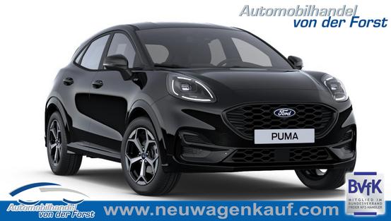 Ford Puma - "ST-Line" 1.0 EcoBoost 125PS AUTOMATIK, AGATE-BLACK Metallic, 17" Alu, NAVIGATION, Klimaautomatik, Privacy-Glas, Parksensoren hinten, Rückfahrkamera, Tempomat, Sportfahrwerk