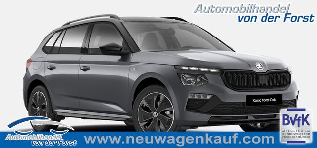 Skoda Kamiq - "Monte Carlo" (1) LIEFERUNG KOSTENLOS! 1.5 TSI 150PS DSG/AUTOMATIK, GRAPHITE-GRAU METALLIC, Panoramadach, 17"Alu, Matrix-LED, Parksensoren v/h, Kamera, Tempomat, Virtual Cockpit, Kessy, Winter-Paket, Climatronic, Radio 8", SmartLink, Color Concept, NSW, Dachreling, Sport-M-Lederlenkrad beheizt