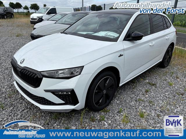 Skoda Scala - "Monte Carlo" (1) LIEFERUNG KOSTENLOS! 1.0 TSI 115PS DSG, MOON-WHITE MET, Panoramadach, 17"Alu, Climatronic, MATRIX-LED, Kessy, Verlängerte Heckscheibe, SunSet, Parksensoren vorn/hinten, Rückfahrkamera, Tempomat, Winter-Paket, Sport-M-Lederlenkrad beheizt, Virtual Cockpit, Radio 8", SmartLin