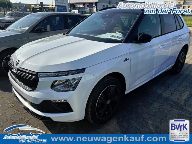 Skoda Kamiq - "Monte Carlo" (1) LIEFERUNG KOSTENLOS! 1.5 TSI 150PS DSG/AUTOMATIK, MOON-WHITE METALLIC, Panoramadach, 17"Alu, Matrix-LED, Parksensoren v/h, Kamera, Tempomat, Virtual Cockpit, Kessy, Winter-Paket, Climatronic, Radio 8", SmartLink, Color Concept, NSW, Dachreling, Sport-M-Lederlenkrad beheizt