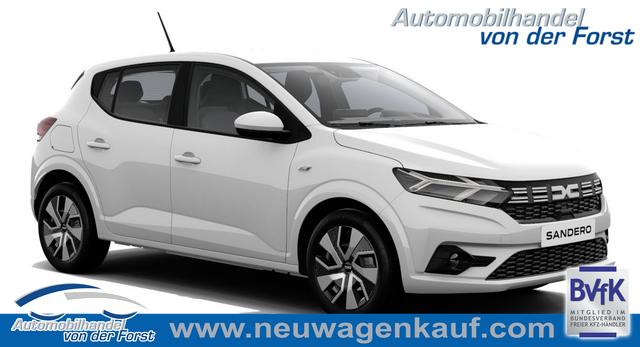 Dacia Sandero - "Expression" 1.0 ECO-G 100 BENZIN/LPG-GASANLAGE, Weiß, Klimaanlage, Parksensoren hinten, Nebelscheinwerfer, Tempomat, Radio 8" + Smartphone-Integration, Lederlenkrad, Armlehne, Außenspiegel elektr. einstell-/beheizbar, Zentralverriegelung mit Fernbedienung